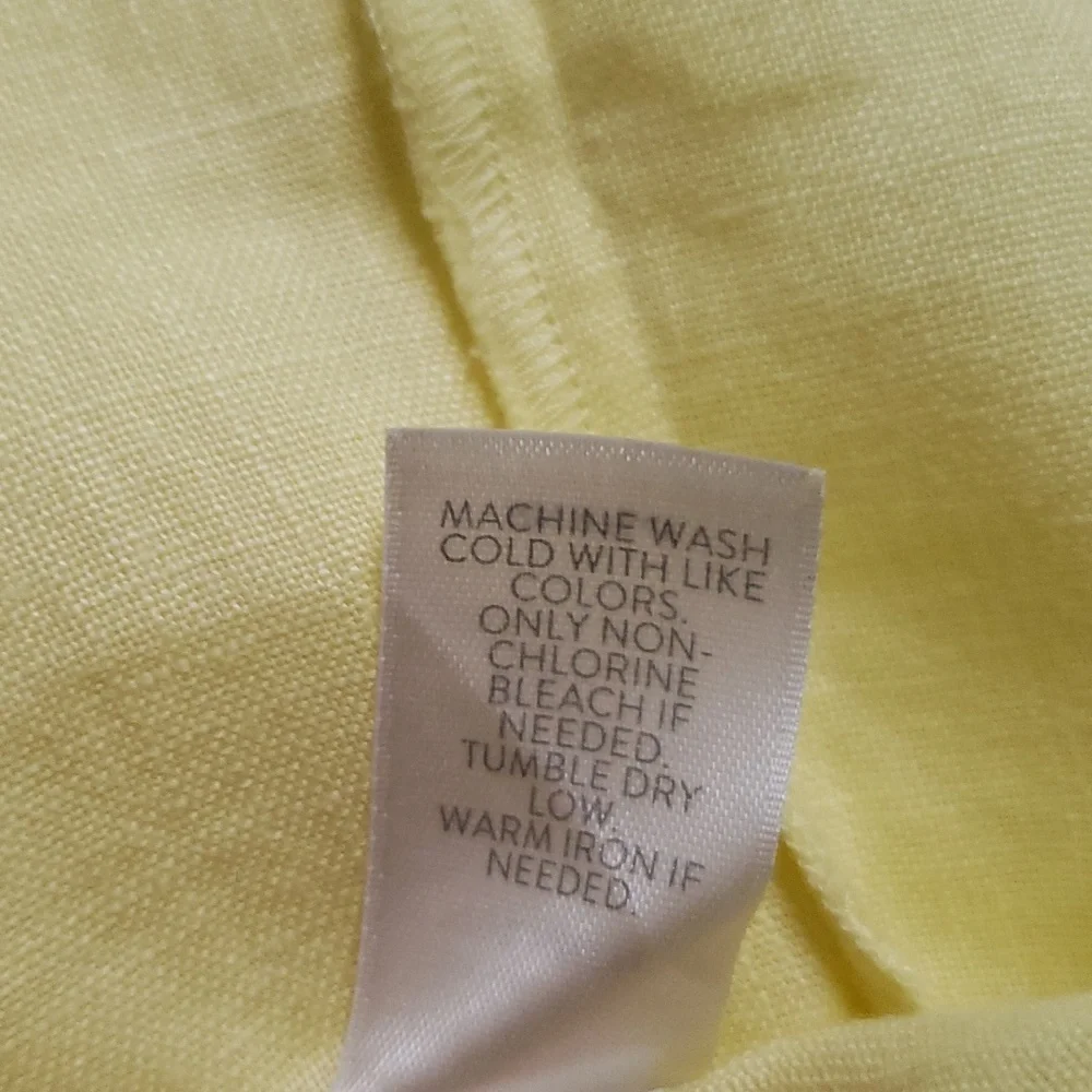 J Jill Love Linen butter-yellow linen midi dress with pockets size large - Picture 13 of 14